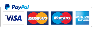 PayPal image showing logos for Visa, Mastercard, Maestro & American Express